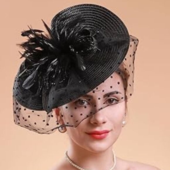 Fascinators for Women Derby Headpiece Tea Party Hats with Veil main image 2